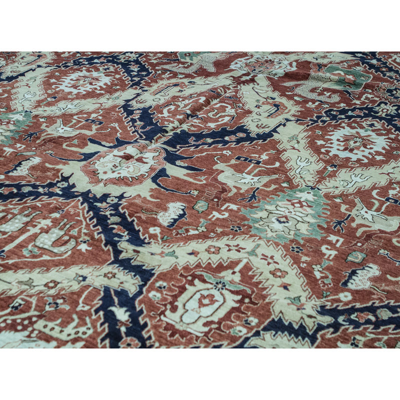 Hand-Knotted High-Quality Red Area Rug