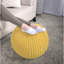 Pouf tricoté en coton jaune - et rafraîchissant, capacité de poids de 200 lb, article décoratif, nettoyage des taches, bourre de perles, assurance pouf 20 po x 12 po, embellissement,-1385484912