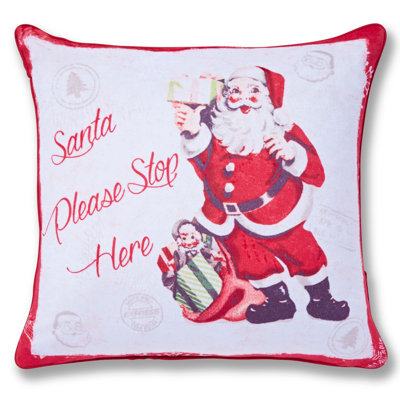 Retro Santa Square Cushion Cover