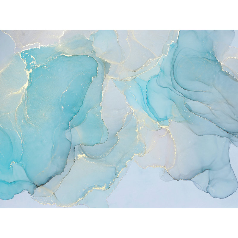 «Aqua Dream», art mural sur toile abstraite, H 36 po x l 48 po x P 1,5 po