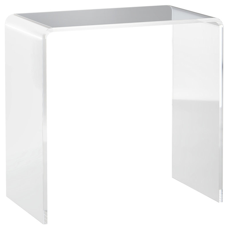 Table de chevet en acrylique transparent 21 po - Design minimaliste, moderne et moderne