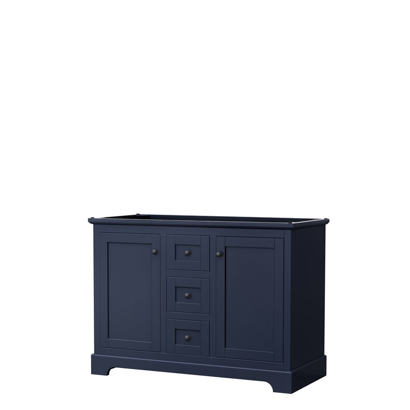 Base de meuble-lavabo double 47,25 po Avery seulement, Bleu foncé / noir mat