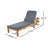 Outdoor acacia chaise lounge