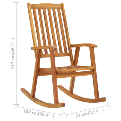 Chaise berçante pour l'extérieur en bois massif