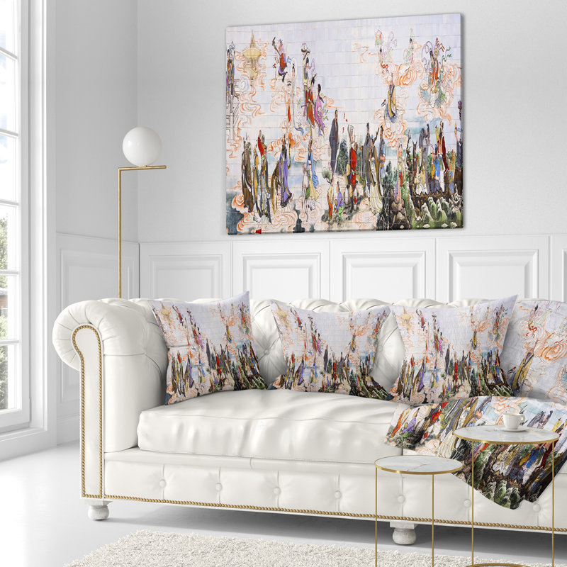 Immortels - Coussin imprimé floral, 16 po x 1 po, Coussin décoratif