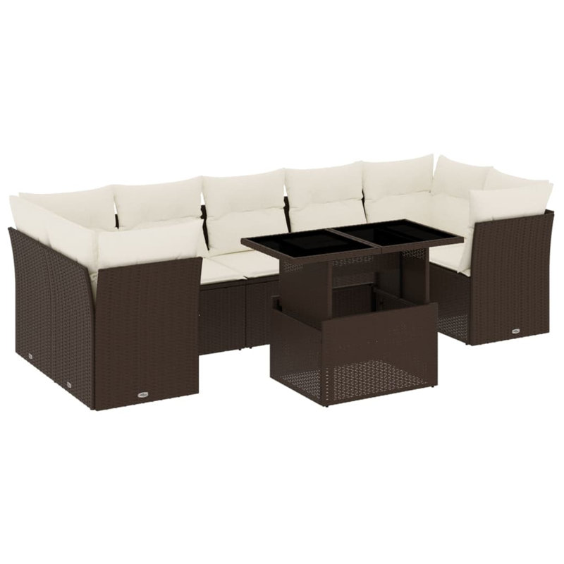Grand canapé modulaire en rotin PE Vidaxl