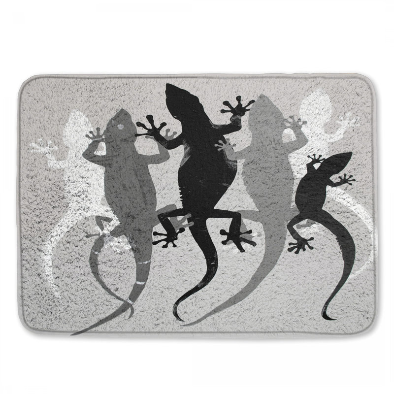 Gecko Silhouettes Bath Mat, 34in W x 21in L