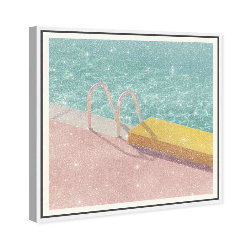 Poolside Symmetry II Print by Oliver Gal, 41"H x 41"W, White Floater Frame