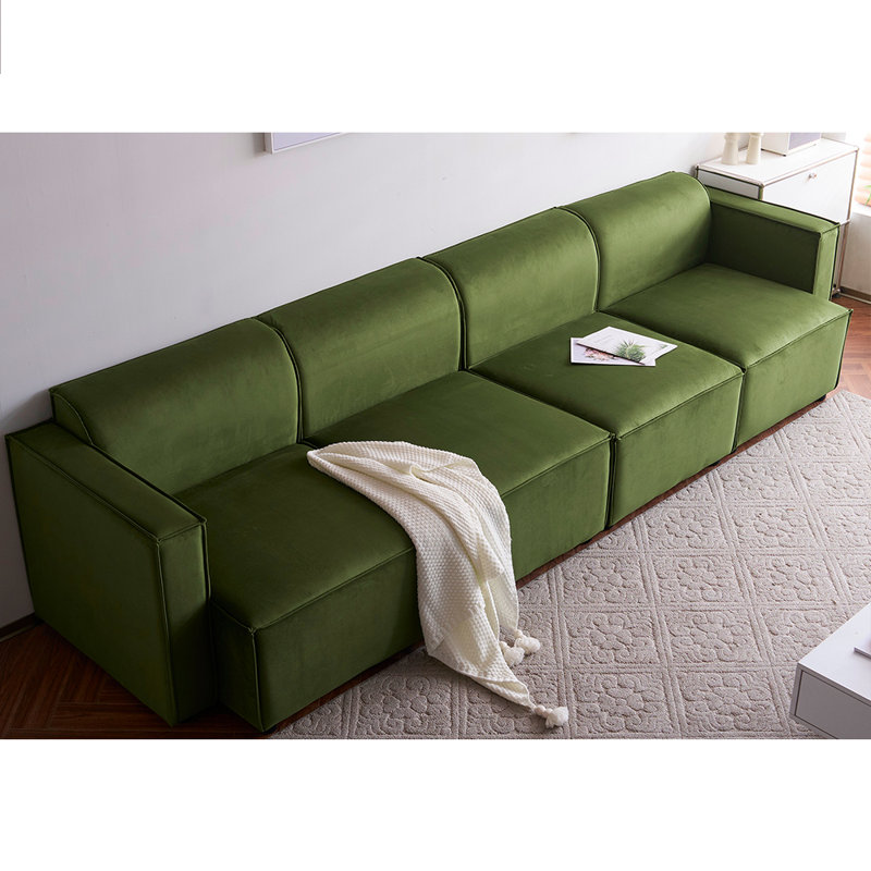 Necie Linen Sofa, Vine Green, 4