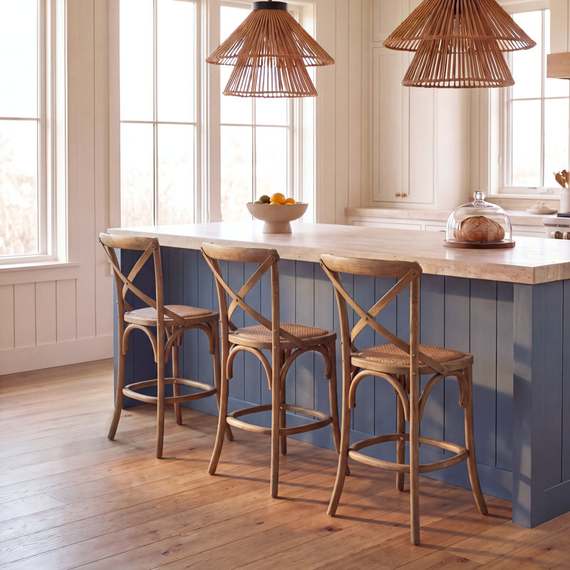 Tabouret Franklin, Gris érodé, Brun, Tabouret de comptoir (siège d'une hauteur de 24,2