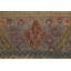Tapis unique en laine noué à la main de style années 1960 de 8 pi 11 po x 12 pi 7 po en brun / rose / bleu