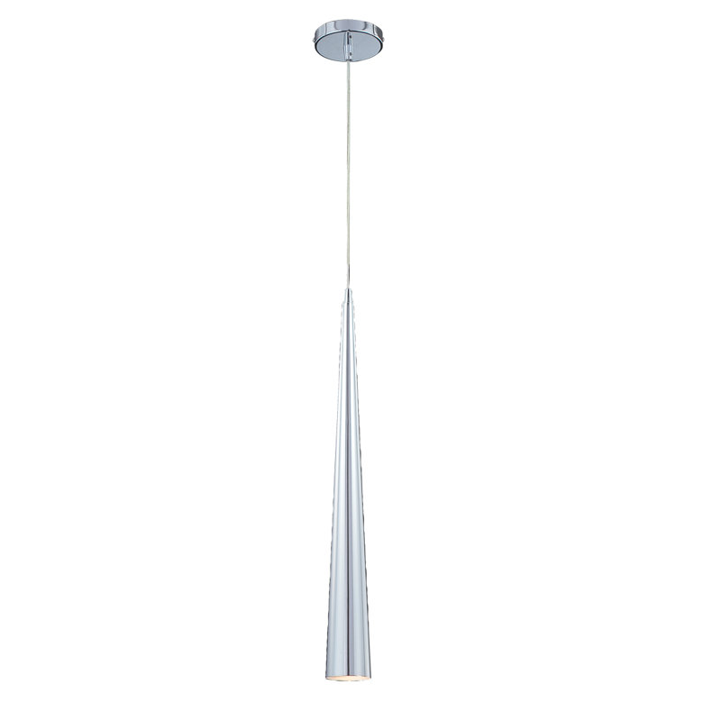 1 - Light Single Pendant, Large, Black, Black