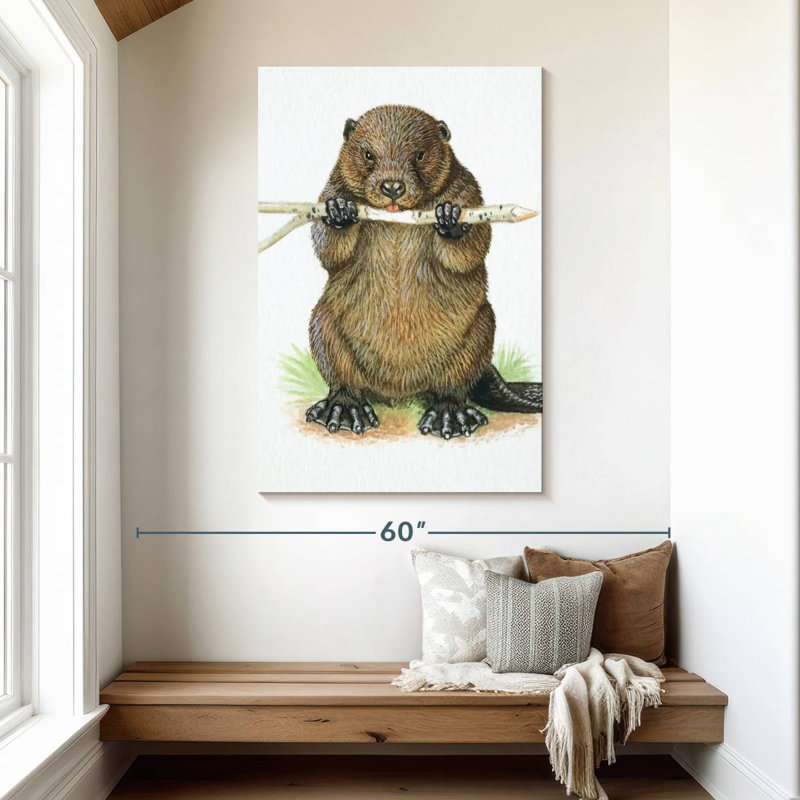 Brampt Branch-Eating Beaver, 48" H x 32" W