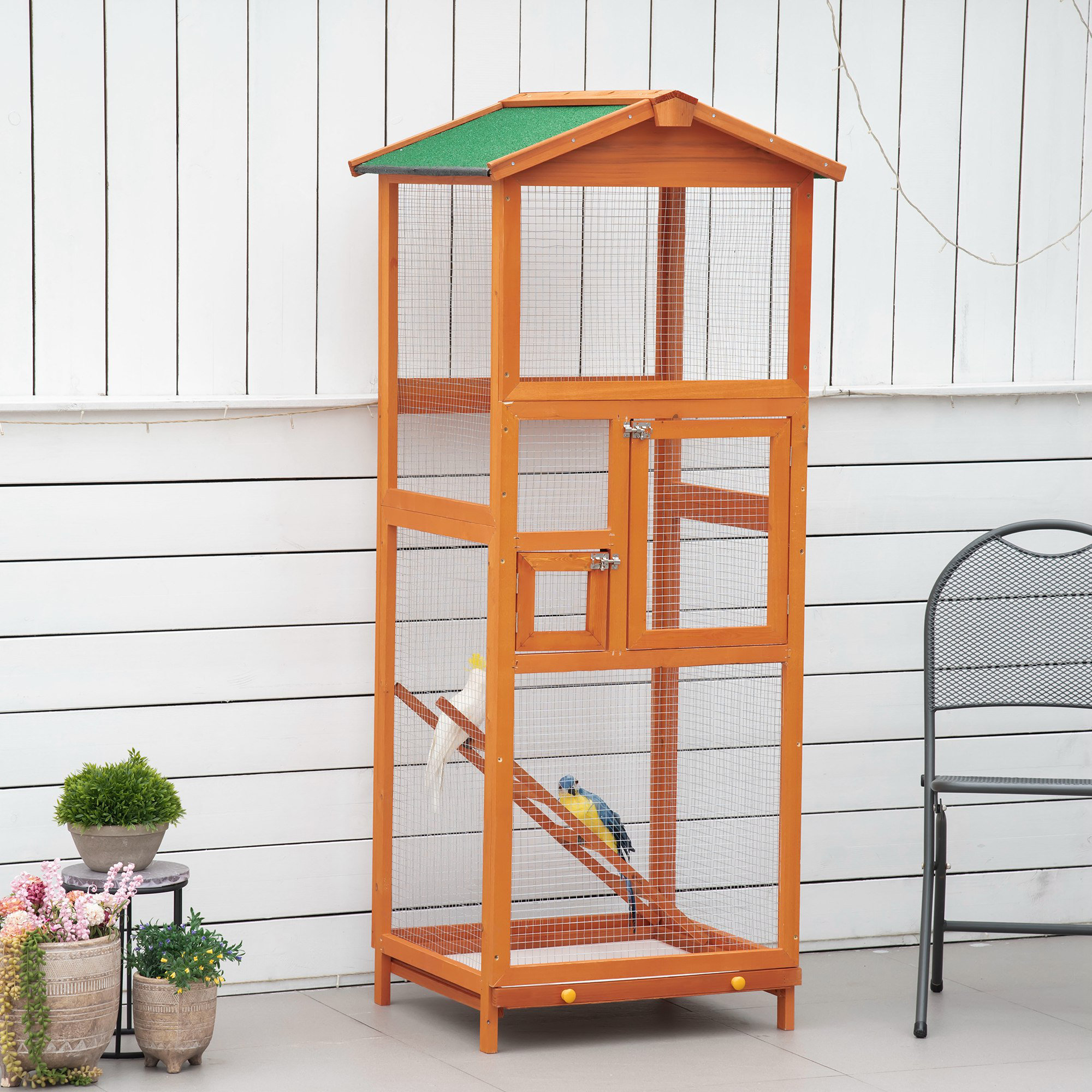 Picture of PawHut 165Cm Wood Flight Cage with Perch | Wayfair.co.uk