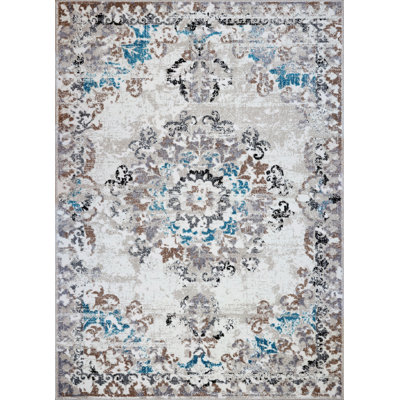 Gris oriental tapis décoratif Chipps