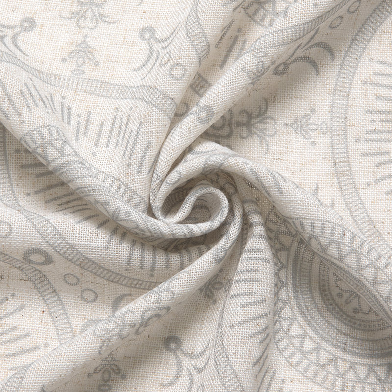Hebron Geometric Semi-Sheer Grommet Single Curtain Panel, Gray