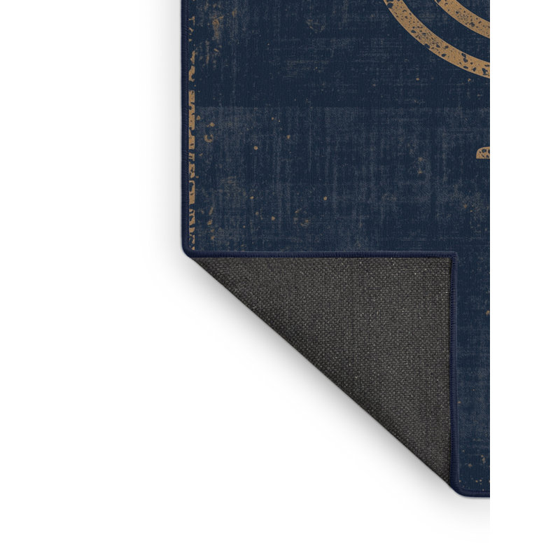 Soft Plush Fehrenbach Hanukkah Modern & Contemporary Abstract Area Rug in Gray – Navy Binding, 2x4