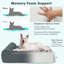 Lit orthopédique en mousse à mémoire de forme pour grands chiens Tucker Murphy Pet ™ avec appui-tête et housse lavable Gris