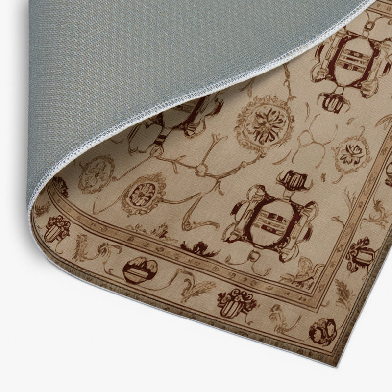 Tapis beige français d'intérieur et d'extérieur, Rectangulaire 8 pi x 10 pi