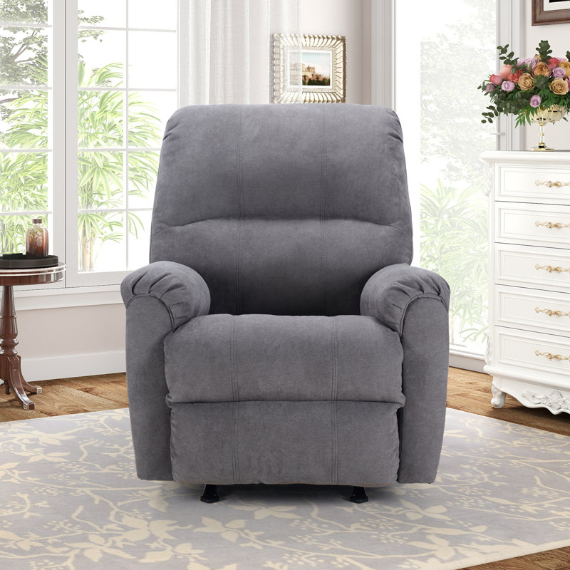 Fauteuil inclinable berçant manuel rembourré de 31,6 po de largeur, Gris