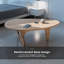 Table basse triangulaire moderne en bois massif, design Mid-Century abstrait géométrique unique pour le salon, table à thé ovale irrégulière pour la chambre à coucher de patio de bureau