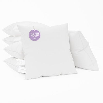 Looms & Linens Square Euro Sham Throw Pillow Insert for Stuffing Covers - 6 Pack