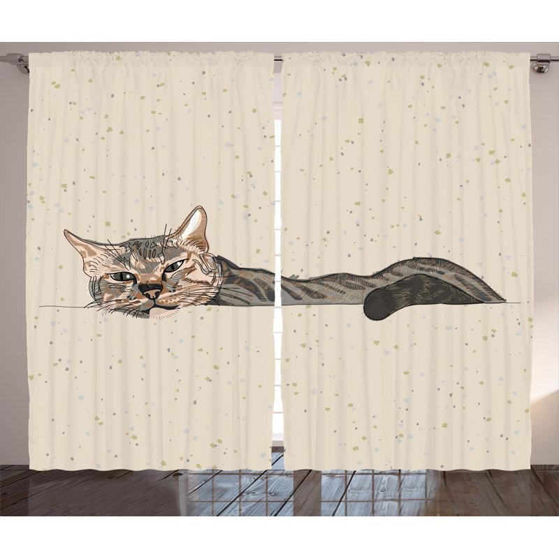 Cromartie Semi Sheer Curtain Pair, 54" W x 84" L