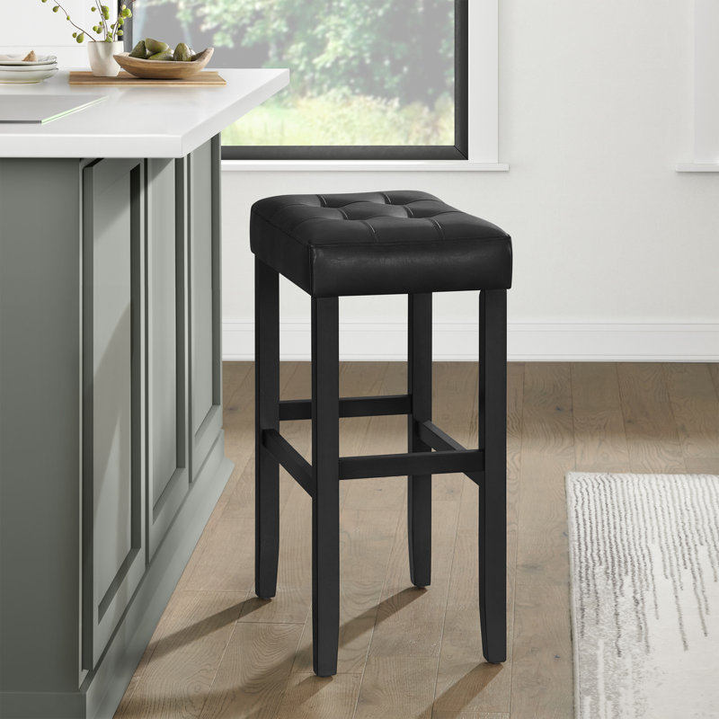 Suneta Backless Bar Height Stool True PU, Black