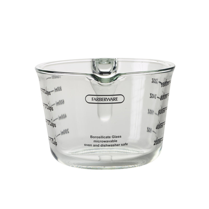 Farberware 4-Cup Clear Borosilicate Glass Measuring Cup