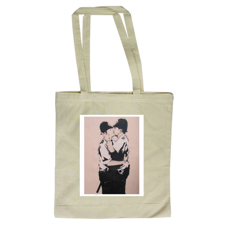 Kissing Policemen Tote Bag