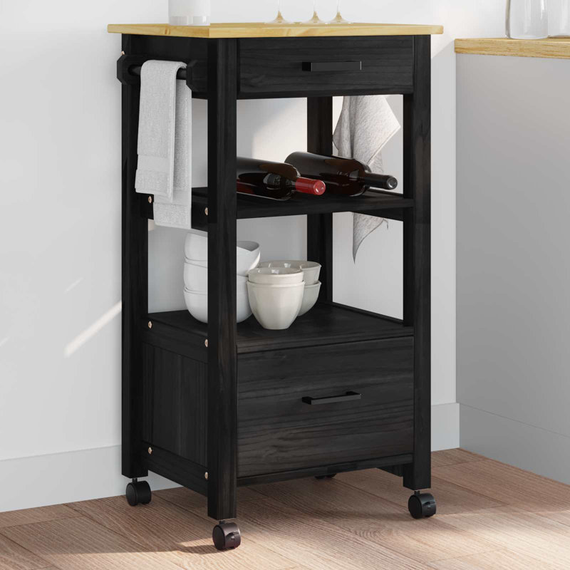 Solid Wood Bar Cart