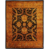Tufted Agra hand-tufted New Zealand Wool Black/Gold Area Rug