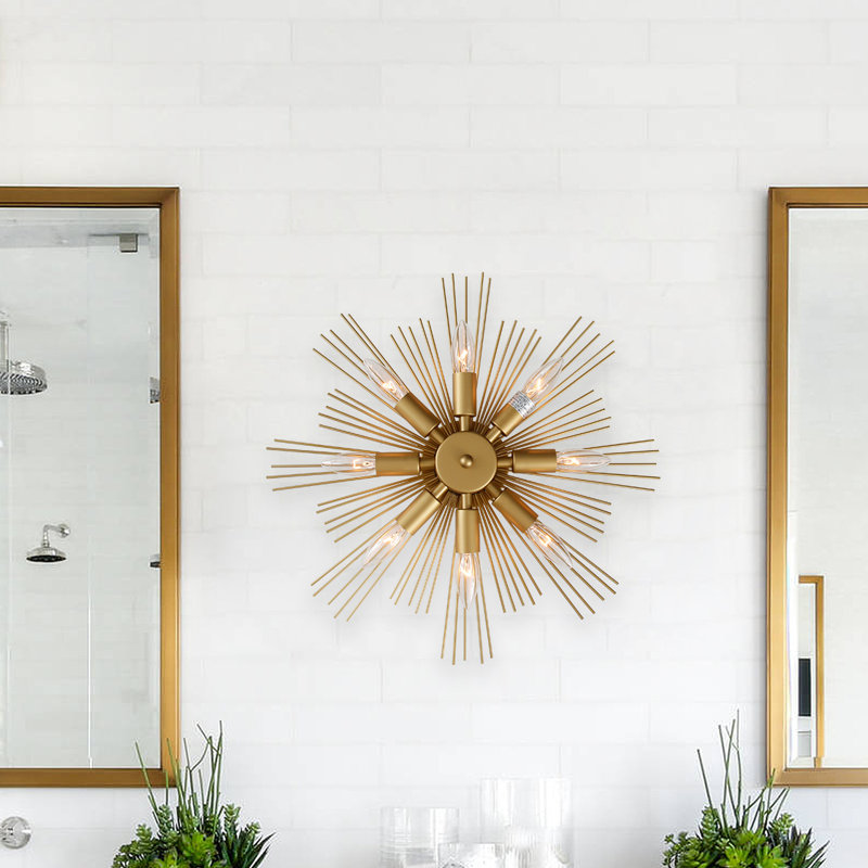Aceituno Soleil Sunshine Steel Flush Mounted Sconce, Gold