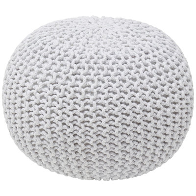 100% Cotton Hand Knitted Pouf Ottoman