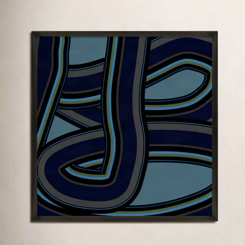 Stone Blue Twist Print by Jacques Pilon, Black, 30" H x 30" W x 1.25" D