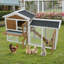 Cage à lapin 58 po en bois imperméable à l'eau 58 po pour les petits et moyens animaux avec escalier et plateau de nettoyage