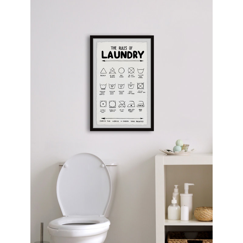 «The Rules of Laundry», impression encadrée, H 24 po x l 16 po x P 1,5 po