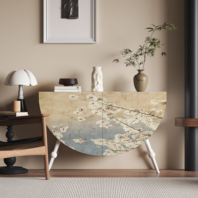 Creative double-door semi-circular accent cabinet