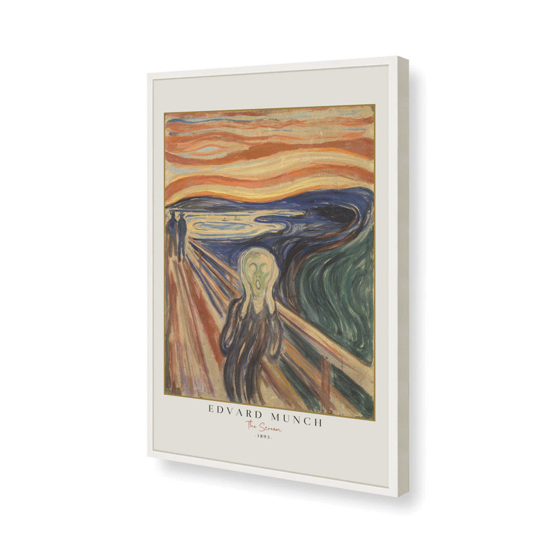 «The Scream» par Edvard Munch v3 , Blanc opaque, H 15 po x l 12 po