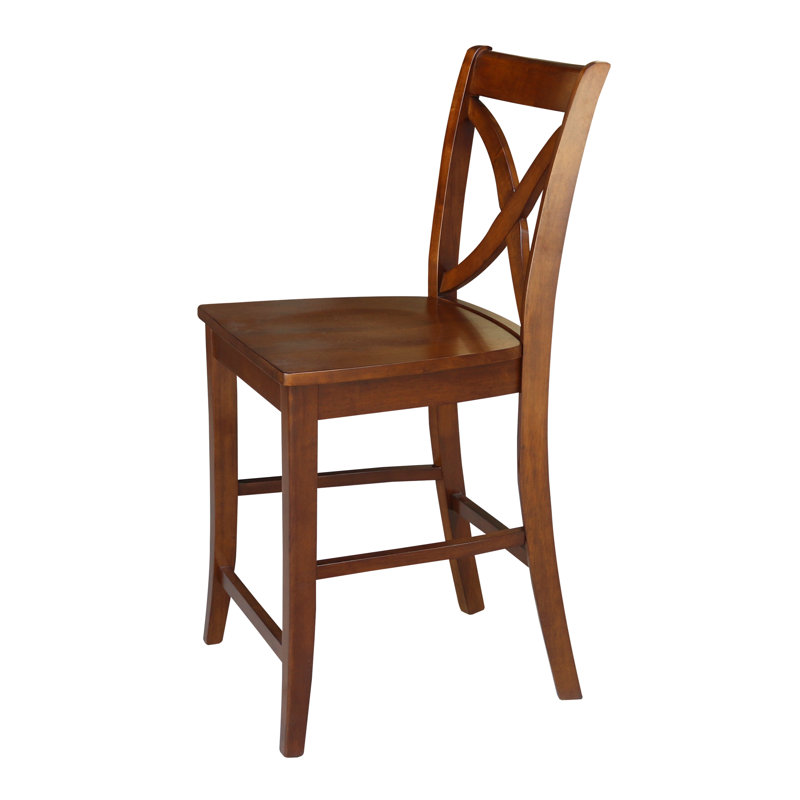 Tabouret Ludivine, Espresso, Tabouret de comptoir (siège d'une hauteur de 24 p