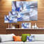Impression sur toile tendue, grande fleur symétrique en forme de fleur de bleu-18266460