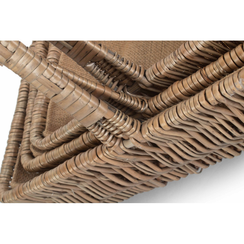 3 Piece Wicker Garden Trug Basket Set