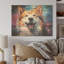 Chien Akita Aurora - Art mural en bois sur bois de pin naturel-158078654