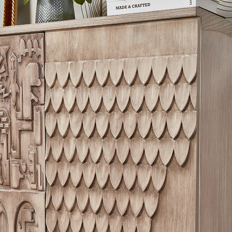 Armoire de luxe sculptée à la main avec portes magnétiques