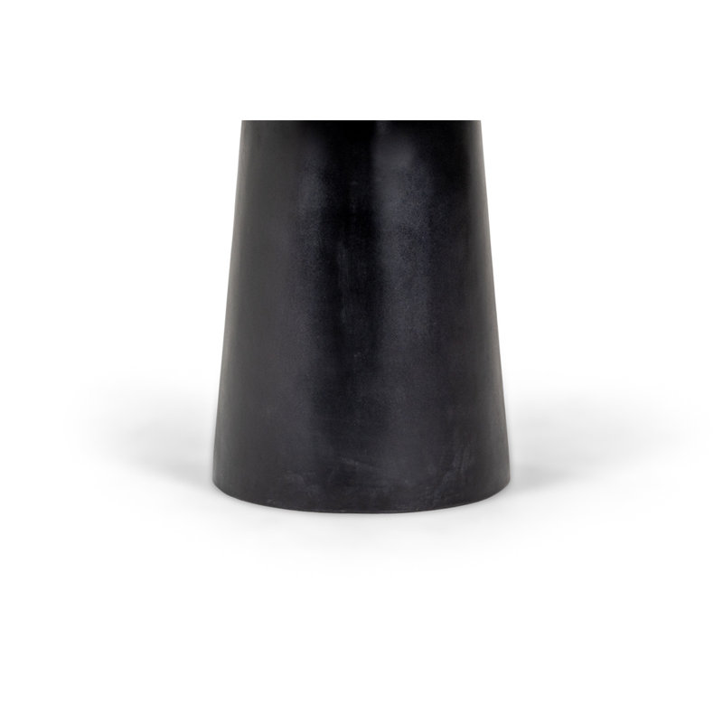 Table de salle à manger Cid Deso, béton noir et base fuselée, plateau rond de 43 pouces