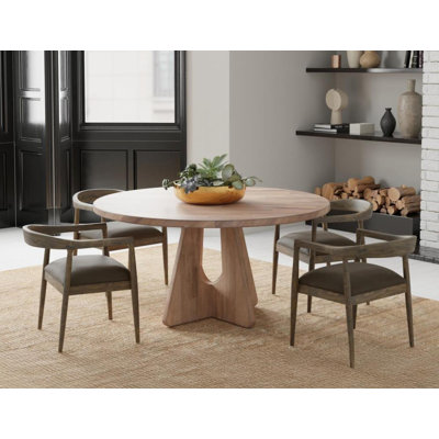 White Balam, Round Dining Table With 4 Chair