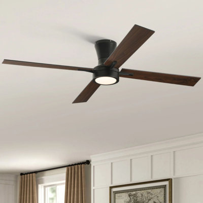 Karlena 52'' 4 - Blade Modern Large Ceiling Fan With Led Lights And Remote