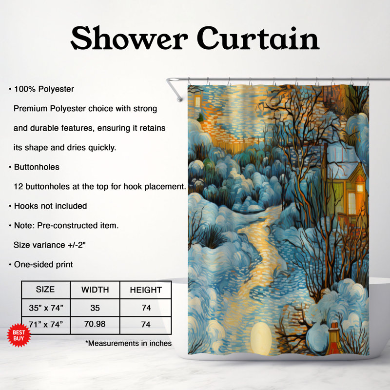 Rideau de douche Winter Morning Glow - Premium, H 74 po x l 71 po