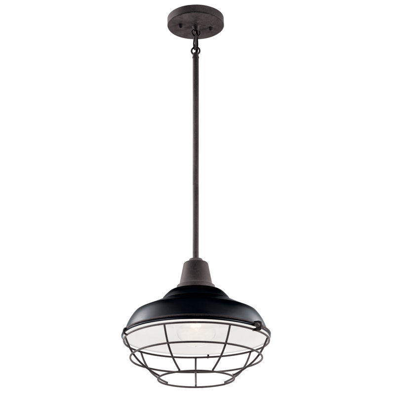 Helmtrud Outdoor Pendant, Black, 47" H x 12.5" W x 12.5" D