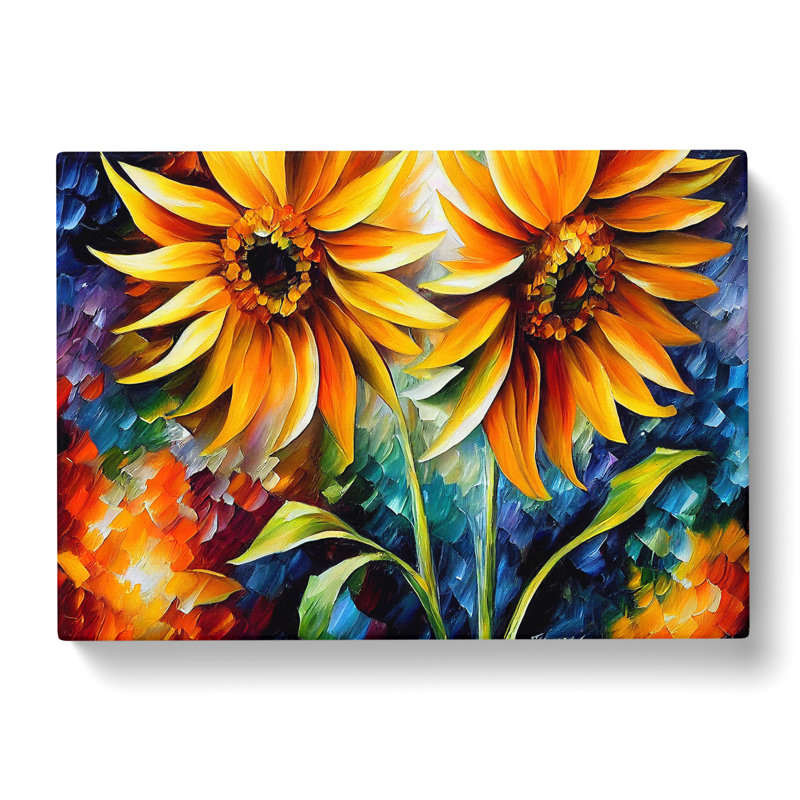 Sunflower Painting Vol.1 Abstract - Wrapped Canvas